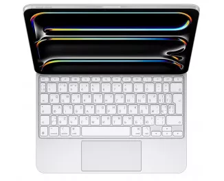 Чехол-клавиатура Apple Magic Keyboard для iPad Pro 11 2024 Ukrainian White (MWR03UA/A)