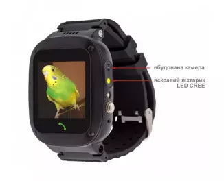 Детские умные часы AmiGo GO004 Splashproof Camera+LED Black (UA)