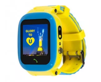 Дитячий розумний годинник AmiGo GO004 Splashproof Camera+LED GLORY Blue-Yellow (UA)
