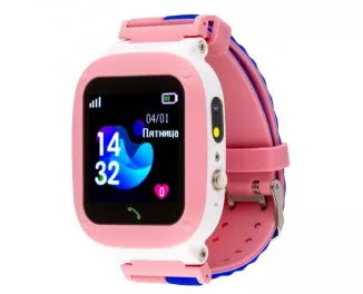 Детские умные часы AmiGo GO004 Splashproof Camera+LED Pink (UA)