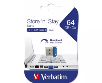 Флешка USB 3.0 64Gb Verbatim Store 'n' Stay NANO Blue (98711)