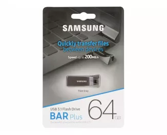 Флешка USB 3.1 64Gb Samsung Bar Plus Titan Gray (MUF-64BE4/APC)