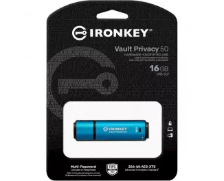 Флешка USB 3.2 16Gb Kingston 16GB IronKey Vault Privacy 50 Blue (IKVP50/16GB)