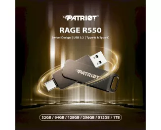 Флешка USB 3.2 32Gb Patriot Rage R550 (PE32GR550DSAD)