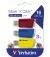 Флешка USB 3.2 3x16Gb Verbatim Store 'n' Click Red/Blue/Yellow (49306)