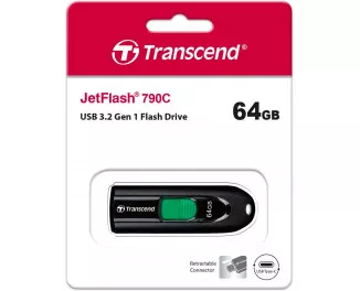 Флешка USB 3.2 64Gb Transcend JetFlash 790C Black (TS64GJF790C)