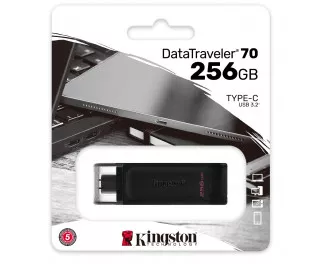 Флешка USB Type-C 256Gb Kingston DataTraveler 70 Black (DT70/256GB)