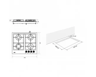 Газова варильна поверхня ELEYUS INGA 60 WH CF