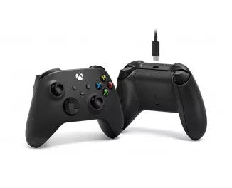 Геймпад бездротовий Microsoft Xbox Series X | S Wireless Controller Carbon Black + USB-C Cable (XOA-0010, 1V8-00002)