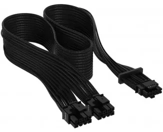 Кабель-адаптер 600W Corsair Premium Individually Sleeved 12+4pin PCIe Gen 5 12VHPWR cable, Type 4, BLACK (CP-8920331)