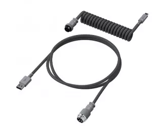 Кабель для игровой клавиатуры USB-C > USB-A HyperX Coiled Cable (6J678AA) Gray 