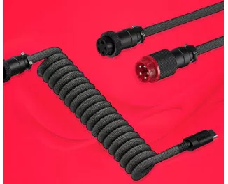 Кабель для игровой клавиатуры USB-C > USB-A HyperX Coiled Cable (6J678AA) Gray 
