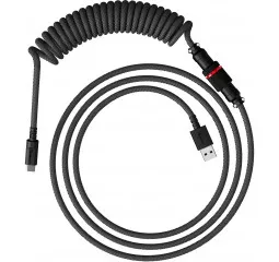 Кабель для игровой клавиатуры USB-C > USB-A HyperX Coiled Cable (6J679AA) Gunmetal Gray
