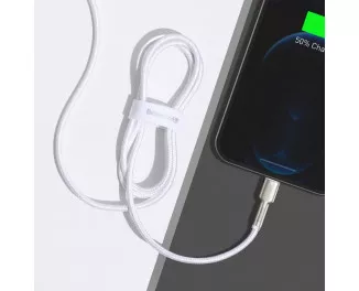 Кабель Lightning > USB  Baseus Cafule Metal Lightning 2.4A 1.0m (CALJK-A02) White