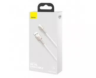 Кабель Lightning > USB  Baseus Cafule Metal Lightning 2.4A 1.0m (CALJK-A02) White