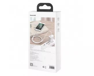 Кабель Lightning > USB  Baseus Cafule Metal Lightning 2.4A 1.0m (CALJK-A02) White