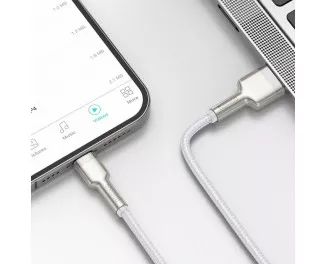 Кабель Lightning > USB  Baseus Cafule Metal Lightning 2.4A 1.0m (CALJK-A02) White