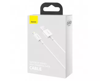 Кабель Lightning > USB  Baseus Superior Series Fast Charging 2.4A 1.0m (CALYS-A02) White