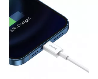 Кабель Lightning > USB  Baseus Superior Series Fast Charging 2.4A 1.0m (CALYS-A02) White