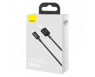 Кабель Lightning > USB  Baseus Superior Series Fast Charging 2.4A 2.0m (CALYS-C01) Black