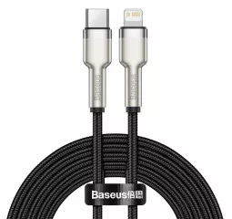 Кабель Lightning > USB Type-C Baseus Cafule Metal Data Cable PD 20W 2.0m (CATLJK-B01) Black