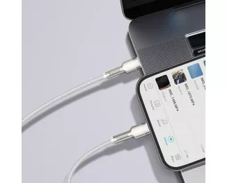 Кабель Lightning > USB Type-C Baseus Cafule Metal Data Cable PD 20W 2.0m (CATLJK-B02) White