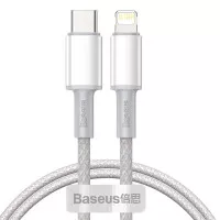 Кабель Lightning > USB Type-C Baseus High Density Braided PD 20W 1.0m (CATLGD-02) White