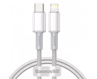 Кабель Lightning > USB Type-C  Baseus High Density Braided PD 20W 1.0m (CATLGD-02) White