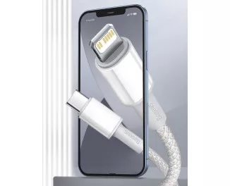 Кабель Lightning > USB Type-C  Baseus High Density Braided PD 20W 1.0m (CATLGD-02) White