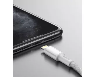 Кабель Lightning > USB Type-C  Baseus High Density Braided PD 20W 1.0m (CATLGD-02) White