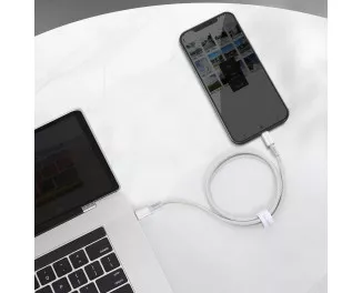 Кабель Lightning > USB Type-C  Baseus High Density Braided PD 20W 1.0m (CATLGD-02) White