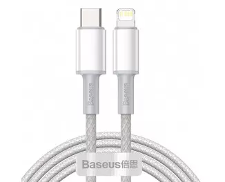 Кабель Lightning > USB Type-C  Baseus High Density Braided PD 20W 2.0m (CATLGD-A02) White