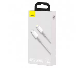 Кабель Lightning > USB Type-C  Baseus High Density Braided PD 20W 2.0m (CATLGD-A02) White