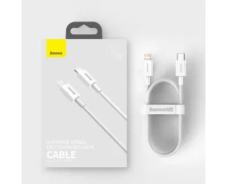 Кабель Lightning > USB Type-C  Baseus Superior Series PD 20W 0.25m (CATLYS-02) White