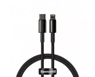 Кабель Lightning > USB Type-C  Baseus Tungsten Gold Fast Charging Data Cable PD 20W 1.0m (CATLWJ-01) Black