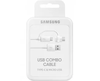 Кабель USB-A > USB-С/microUSB зарядки/синхронизации Samsung, 1.5м, Type-C, белый