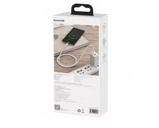 Кабель USB Type-C > USB  Baseus Cafule Metal Data Cable 66W 1.0m (CAKF000102) White