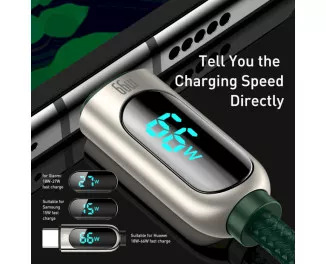 Кабель USB Type-C > USB Baseus Display Fast Charging Data Cable 66W 2.0 m (CASX020106) Green