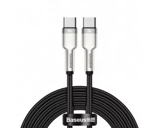 Кабель USB Type-C > USB Type-C  Baseus Cafule Metal Data Cable 100W 2.0m (CATJK-D01) Black