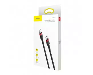 Кабель USB Type-C > USB Type-C  Baseus Cafule PD 2.0 60W 2.0m (CATKLF-H91) Red/black