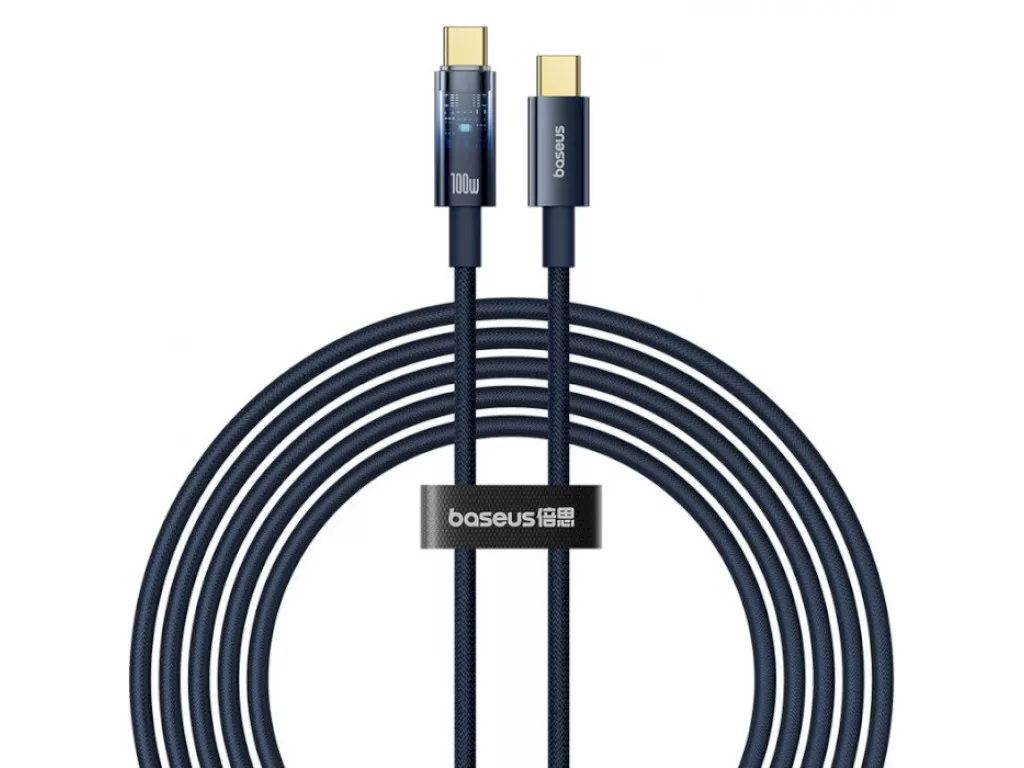 Кабель USB Type-C > USB Type-C Baseus Explorer Charging Cable 100W with Auto Shutdown 2.0 m (P10319704321-01) Deepsea Blue