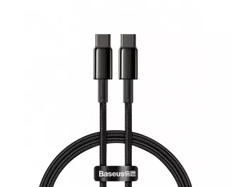 Кабель USB Type-C > USB Type-C  Baseus Tungsten Gold Fast Charging Data Cable 100W 1.0m (CATWJ-01) Black