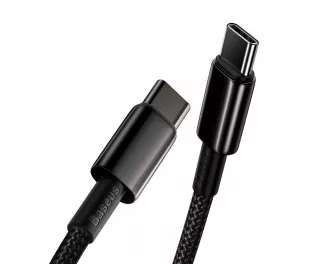 Кабель USB Type-C > USB Type-C  Baseus Tungsten Gold Fast Charging Data Cable 100W 1.0m (CATWJ-01) Black