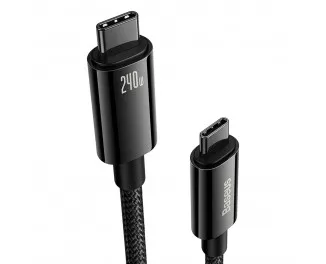 Кабель USB Type-C > USB Type-C  Baseus Tungsten Gold Fast Charging Data Cable 240W 2.0m (CAWJ040101) Black