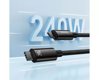 Кабель USB Type-C > USB Type-C  Baseus Tungsten Gold Fast Charging Data Cable 240W 2.0m (CAWJ040101) Black