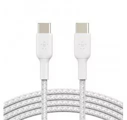 Кабель USB Type-C > USB Type-C Belkin Boost Up Charge Braided 60W 1.0м (CAB004BT1MWH) White