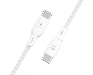 Кабель USB Type-C > USB Type-C  Belkin Braided 2,0m 100W (CAB014BT2MWH) White
