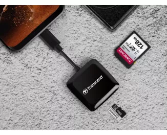 Кардридер Transcend USB 3.2 Type-C > microSD/SD Чёрный