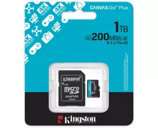 Карта памяти microSD 1 TB Kingston Canvas Go! Plus C10 UHS-I U3 A2 V30 + SD-адаптер (SDCG4/1TB)