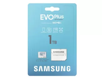 Карта пам'яті microSD 1 TB Samsung EVO Plus Class 10 UHS-I U3 + SD адаптер (MB-MC1T0SA)